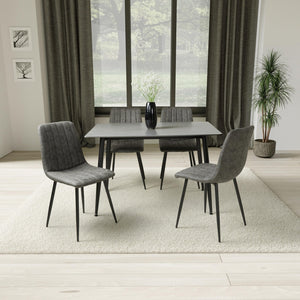 Table & 4 Lisbon Grey Microfibre Chairs