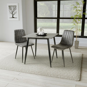 Table & 2 Lisbon Grey Microfibre Chairs