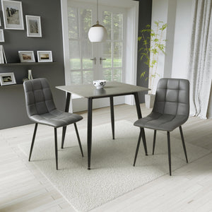 Table & 2 Madison Grey Leather Effect Chairs