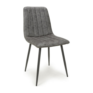Carlo Double Extending Grey Granite Dining Table & 4 Lisbon Grey Microfibre Chairs Dining Set – the dining chair