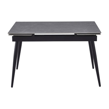 Carlo Double Extending Grey Granite Dining Table & 4 Lisbon Grey Microfibre Chairs Dining Set – dining table, alternate view