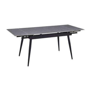 Carlo Double Extending Grey Granite Dining Table & 4 Madison Grey Leather Effect Chairs Dining Set – the dining table