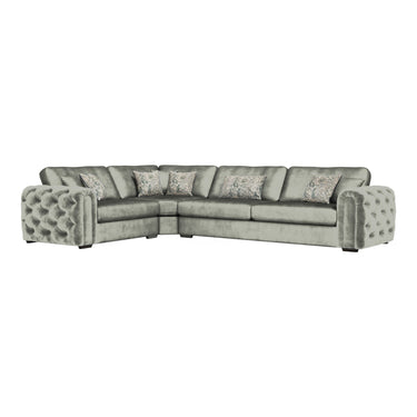 Cavendish 1 Corner 2 Fabric Sofa in Jewel Taupe velvet fabric