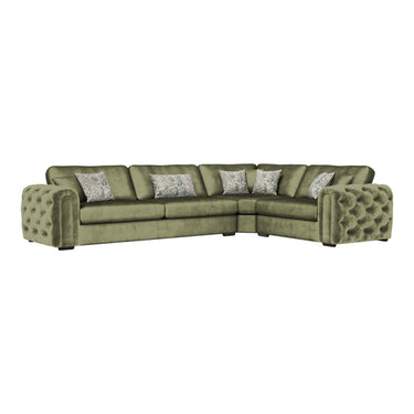 Cavendish 2 Corner 1 Fabric Sofa in Jewel Sage velvet fabric