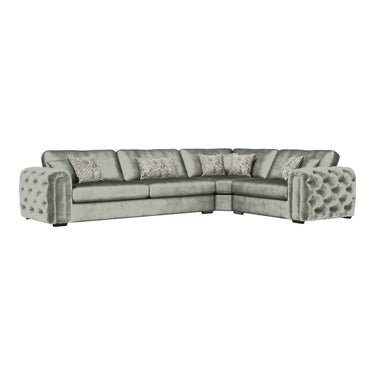 Cavendish 2 Corner 1 Fabric Sofa in Jewel Taupe velvet fabric