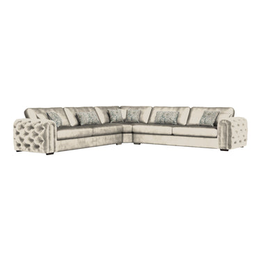 Cavendish 2 Corner 2 Fabric Sofa in Jewel Beige velvet fabric