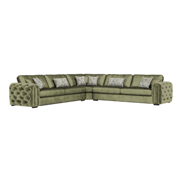 Cavendish 2 Corner 2 Fabric Sofa in Jewel Sage velvet fabric