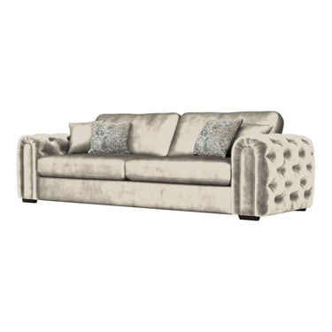 Cavendish 2 Seater Fabric Sofa in Jewel Beige velvet fabric