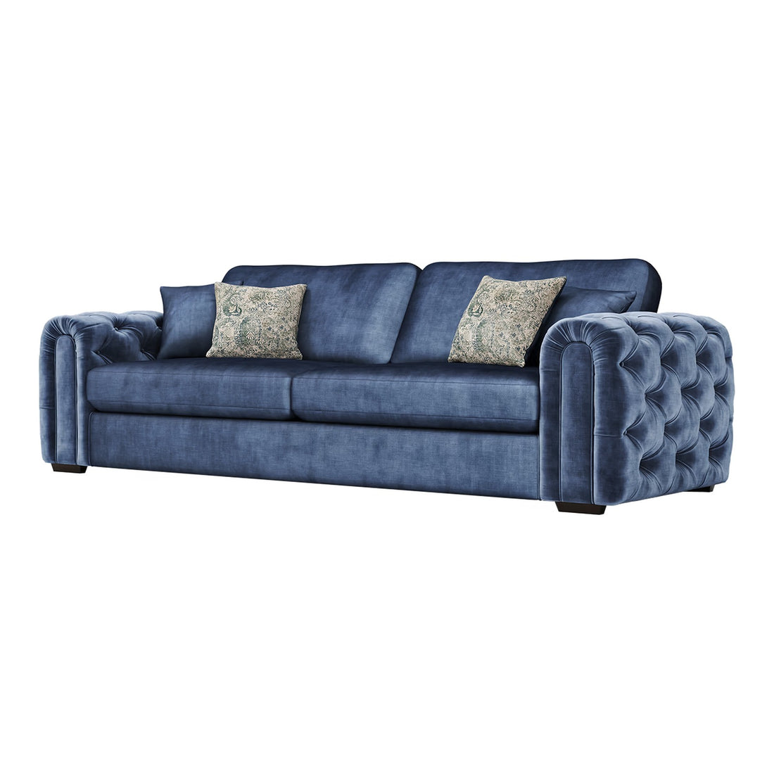 Cavendish 2 Seater Fabric Sofa in Jewel Navy velvet fabric