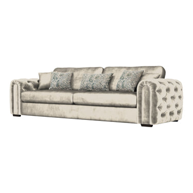 Cavendish 3 Seater Fabric Sofa in Jewel Beige velvet fabric
