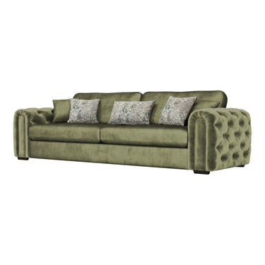 Cavendish 3 Seater Fabric Sofa in Jewel Sage velvet fabric
