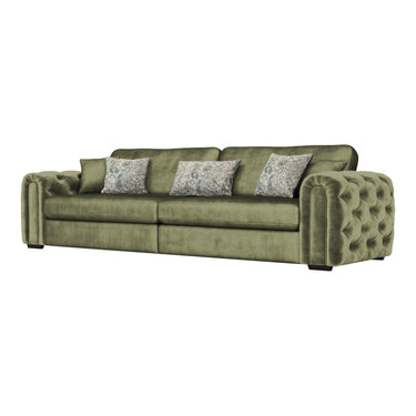 Cavendish 4 Seater Fabric Sofa in Jewel Sage velvet fabric