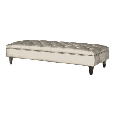 Cavendish Fender Fabric Footstool in Jewel Beige velvet fabric