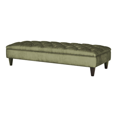 Cavendish Fender Fabric Footstool in Jewel Sage velvet fabric