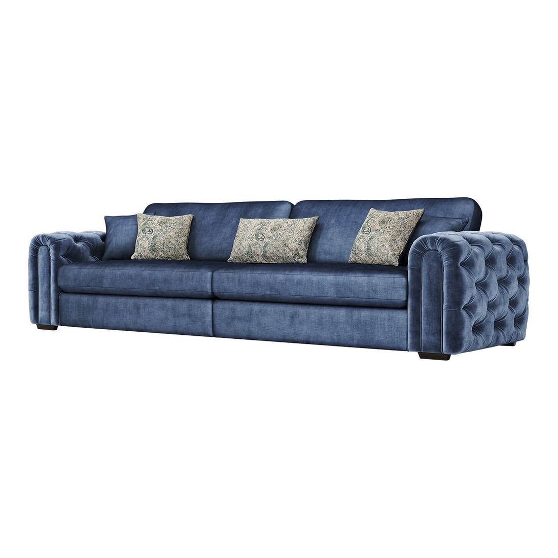 Cavendish Grand Fabric Sofa in Jewel Navy velvet fabric
