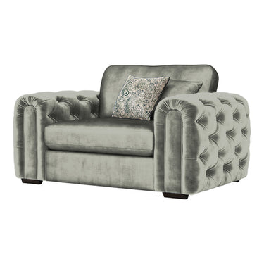 Cavendish Loveseat Fabric Chair in Jewel Taupe velvet fabric