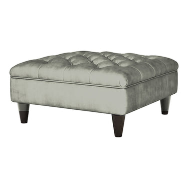 Cavendish Square Fabric Footstool in Jewel Taupe velvet fabric