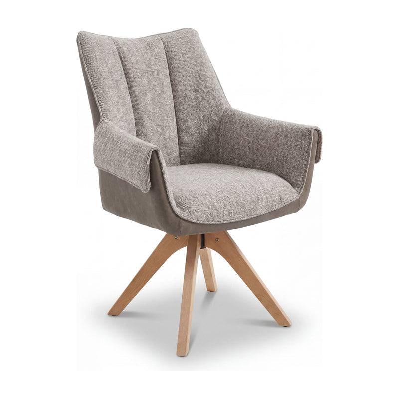 Chandler Tweed Swivel Dining Chair - Natural