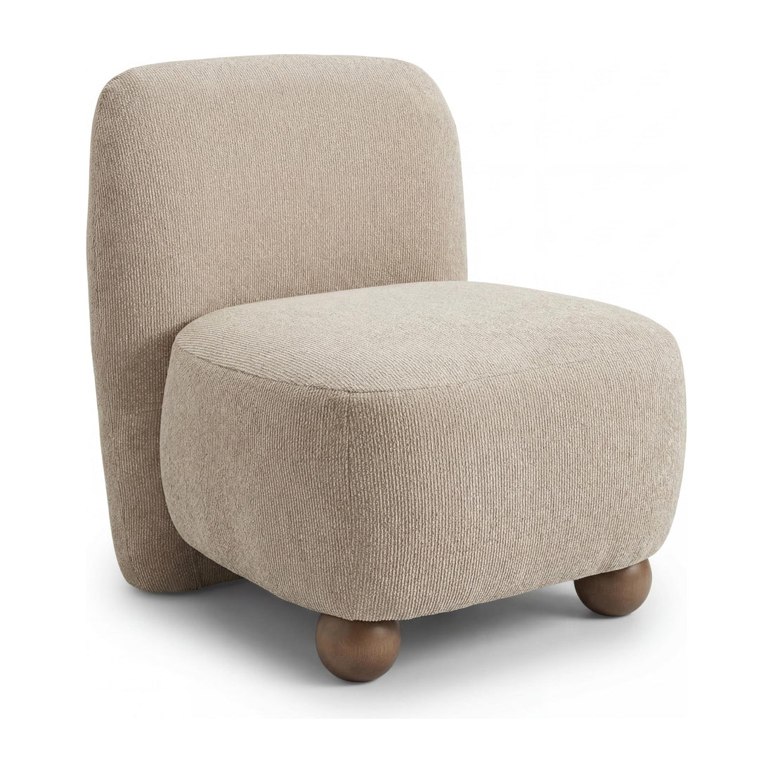 Cleo Fabric Accent Chair - Biscuit – angled view