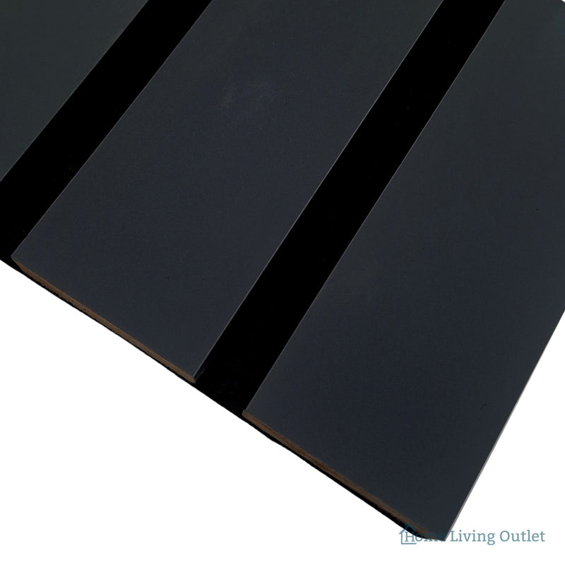Coloured Acoustic Wide Slat Wall Panels - 3-Sided - 240cm x 30cm (2 Pack)
