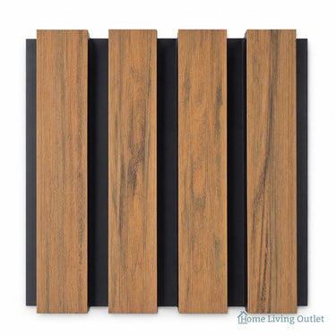 Composite Exterior Slat Wall Cladding - Waterproof, UV - Resistant - Standard Slat – 290 × 19.2 cm (4 pack) / Walnut