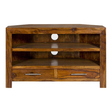 Corbin Sheesham Wood Corner TV Unit - view 2