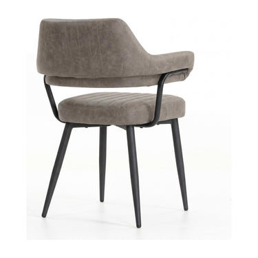Cortez Leather Effect Dining Chair - Charcoal – studio view 2