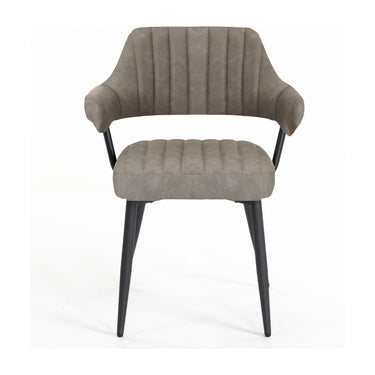 Cortez Leather Effect Dining Chair - Charcoal – studio view 3