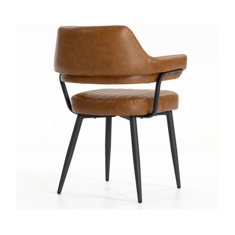 Cortez Leather Effect Dining Chair - Tan