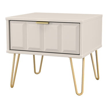 Cube 1 Drawer Bedside Cabinet in Kashmir Matt, angled view