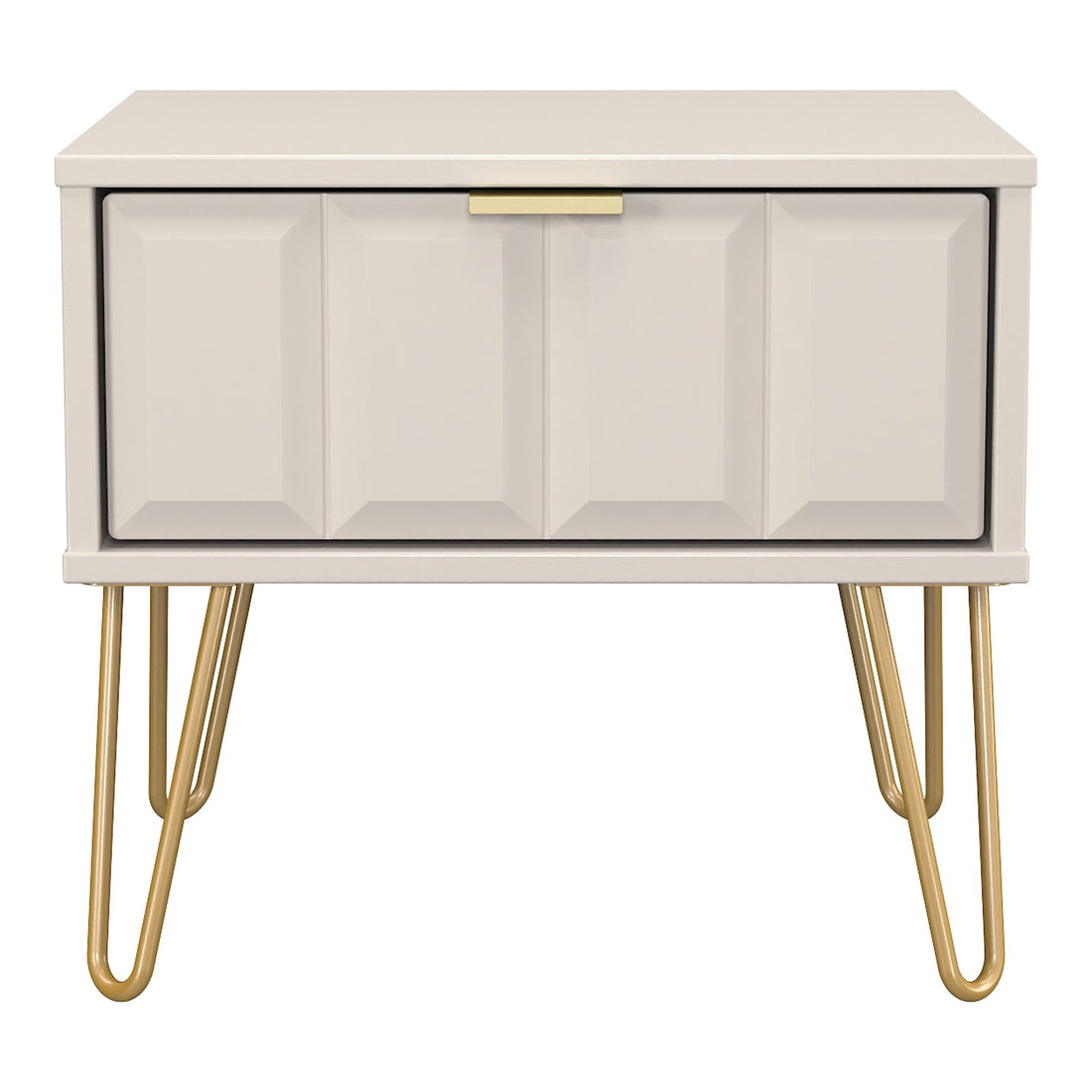 Cube 1 Drawer Bedside Cabinet in Kashmir Matt, front view