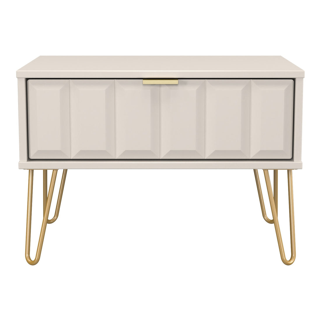 Cube 1 Drawer Wide Bedside Cabinet in Kashmir Matt, front view