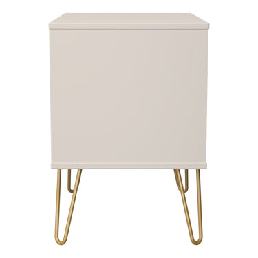 Cube 2 Drawer Wide Bedside Cabinet in Kashmir Matt, side view