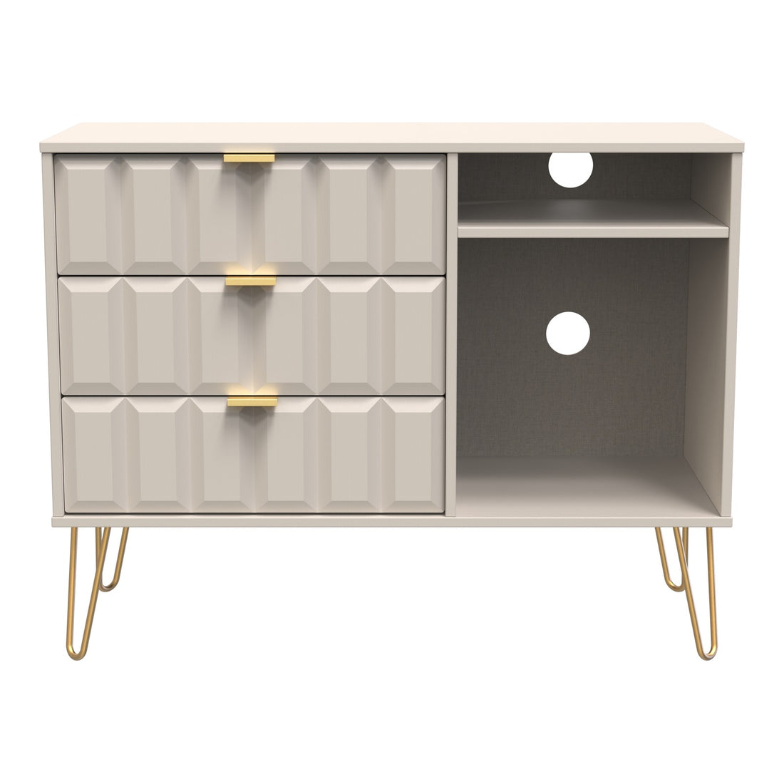 Cube 3 Drawer Sideboard in Kashmir Matt, front view