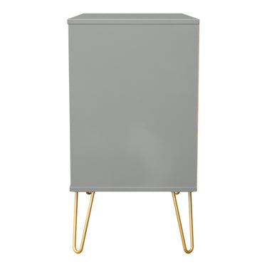 Cube 3 Drawer Wide Chest of Drawers in Dusk Grey, side view