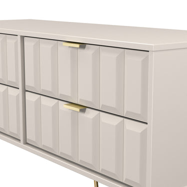 Cube 4 Drawer Bed Box in Kashmir Matt, close-up of the patterned drawer fronts