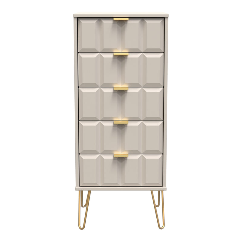 Cube 5 Drawer Narrow Chest of Drawers