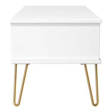 Cube Coffee Table in White Matt, side view
