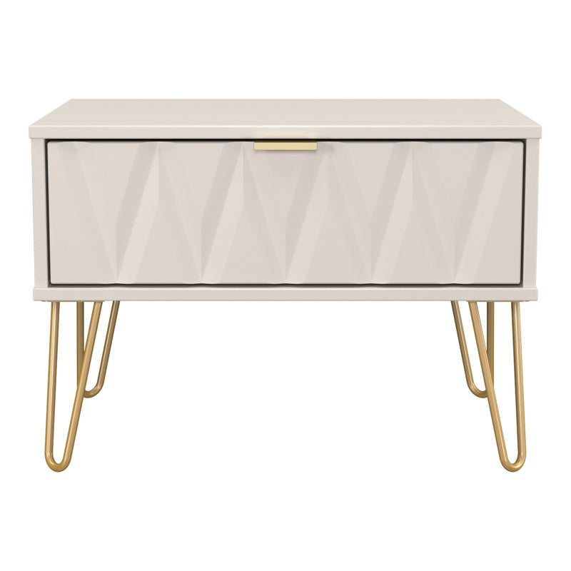 Diamond 1 Drawer Wide Bedside Cabinet