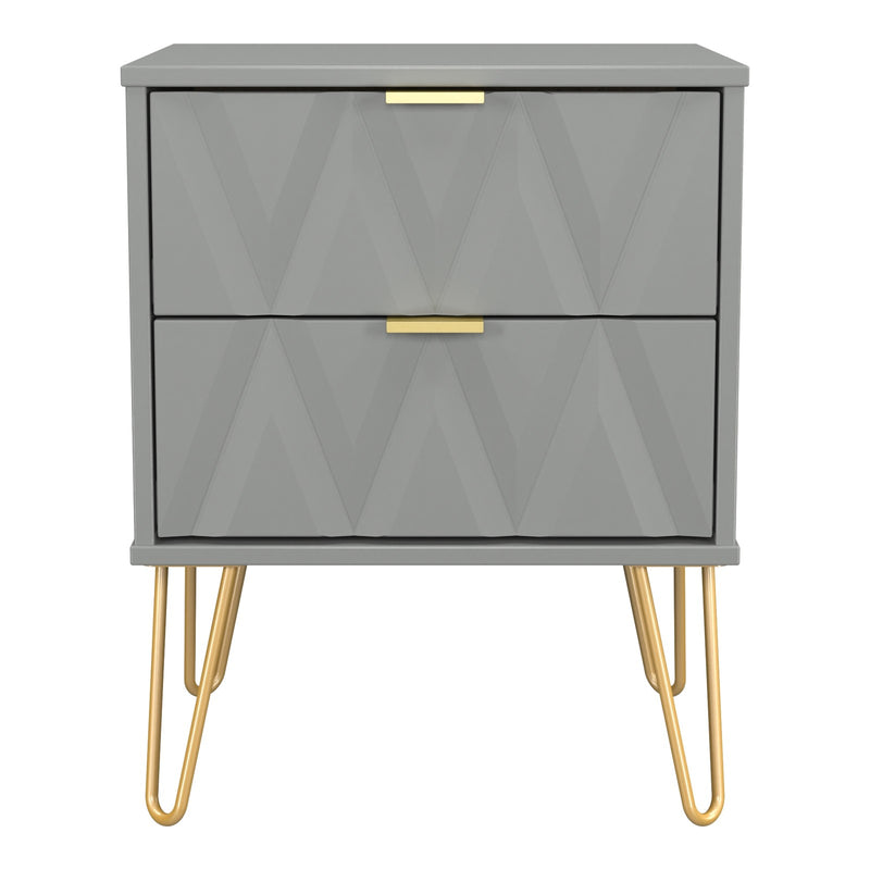 Diamond 2 Drawer Bedside Cabinet