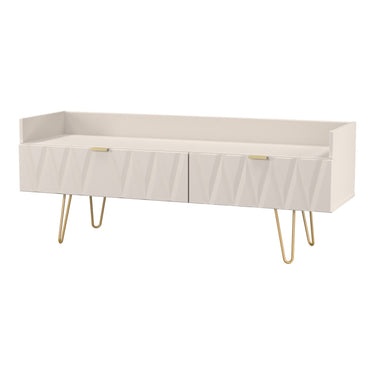 Diamond 2 Drawer TV Unit in Kashmir Matt, angled view