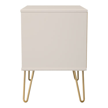 Diamond 2 Drawer Wide Bedside Cabinet in Kashmir Matt, side view