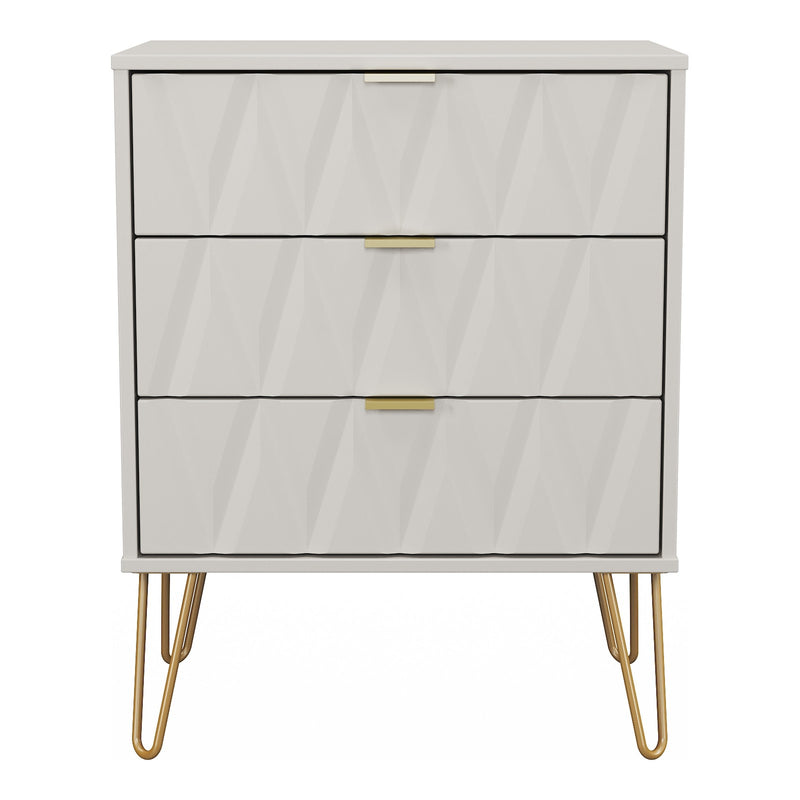 Diamond 3 Drawer Midi Chest of Drawers