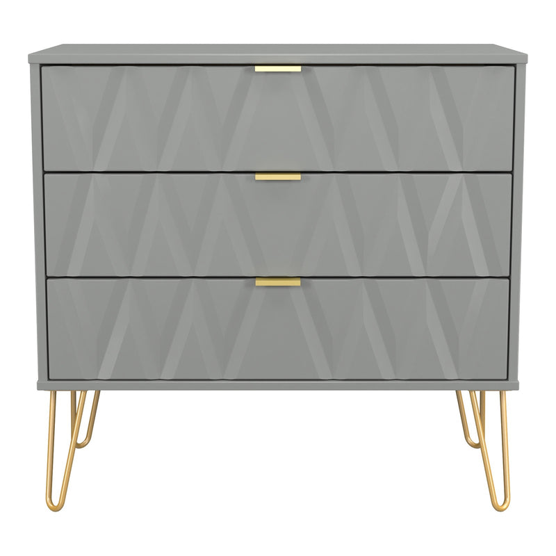 Diamond 3 Drawer Wide Chest of Drawers