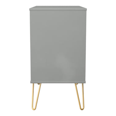 Diamond 3 Drawer Wide Chest of Drawers in Dusk Grey, side view