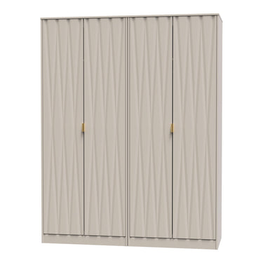 Diamond 4 Door Wardrobe in Kashmir Matt, angled view