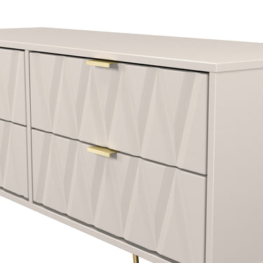 Diamond 4 Drawer Bed Box in Kashmir Matt, close-up of the patterned drawer fronts