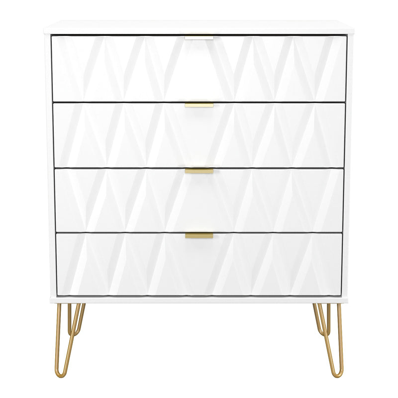 Diamond 4 Drawer Wide Chest of Drawers