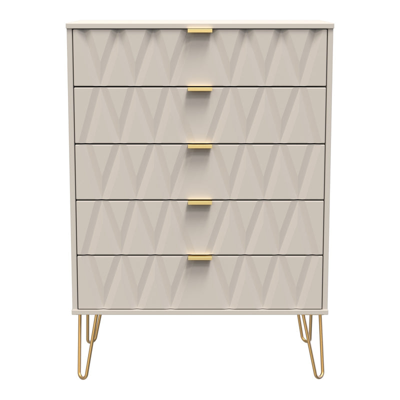 Diamond 5 Drawer Wide Chest of Drawers