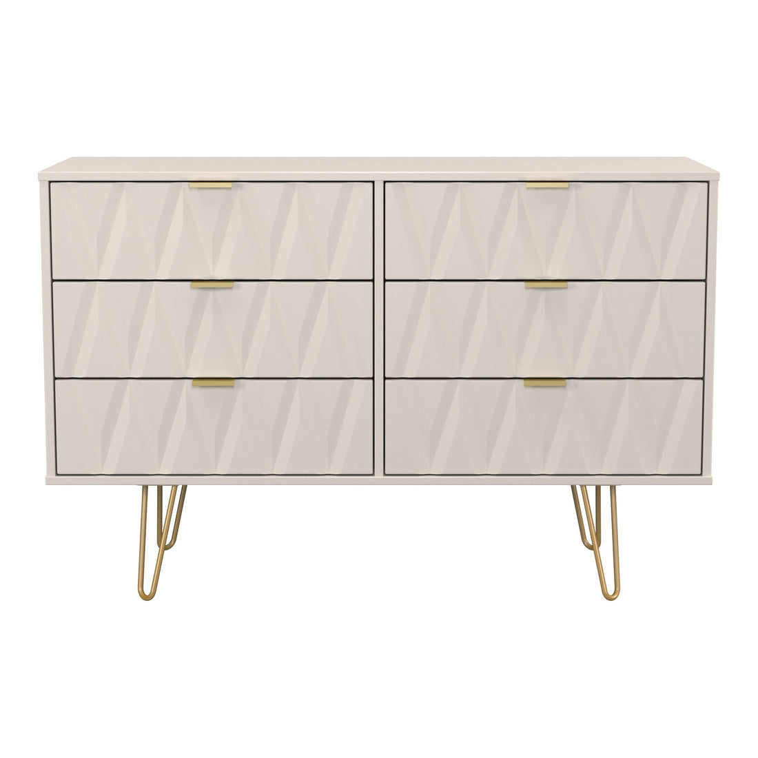 Diamond 6 Drawer Double Chest of Drawers in Kashmir Matt, front view